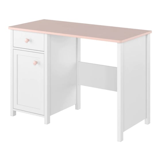 Read more about Lenoir kids wooden computer desk 1 door 1 drawer in matt white