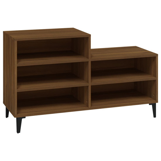 Lenoir Wooden Shoe Storage Rack With 5 Shelves In Brown Oak