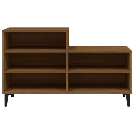 Lenoir Wooden Shoe Storage Rack With 5 Shelves In Brown Oak