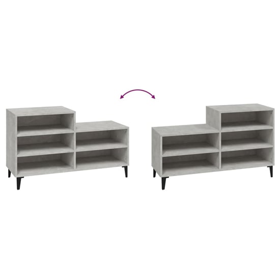 Lenoir Wooden Shoe Storage Rack With 5 Shelves In Concrete Effect
