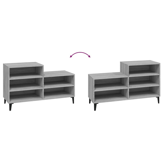 Lenoir Wooden Shoe Storage Rack With 5 Shelves In Grey Sonoma Oak