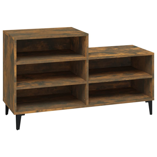 Lenoir Wooden Shoe Storage Rack With 5 Shelves In Smoked Oak