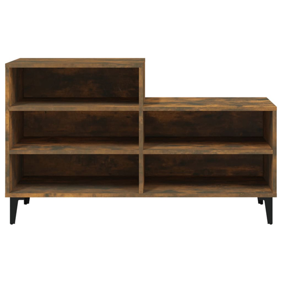 Lenoir Wooden Shoe Storage Rack With 5 Shelves In Smoked Oak
