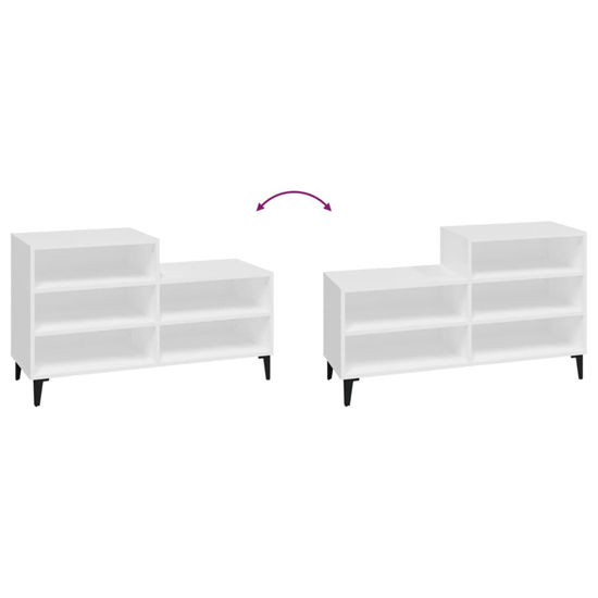 Lenoir Wooden Shoe Storage Rack With 5 Shelves In White