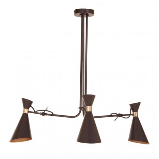 Read more about Lenox 3 bent arm pendant light in black and gold