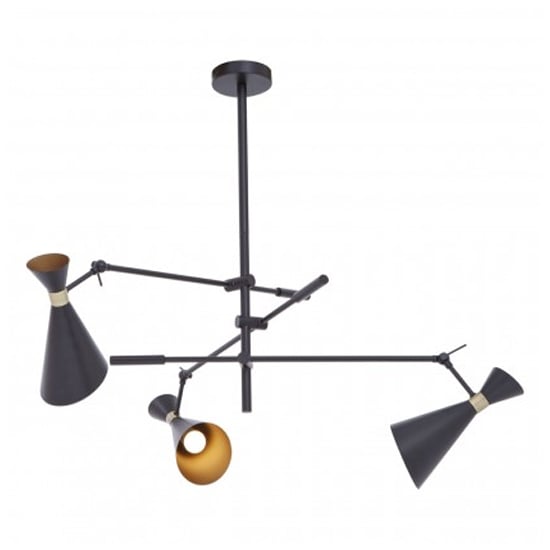 Read more about Lenox 3 pendant light in black and gold