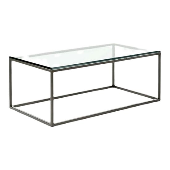 Lenox Clear Glass Top Coffee Table With Steel Frame Base Furniture in