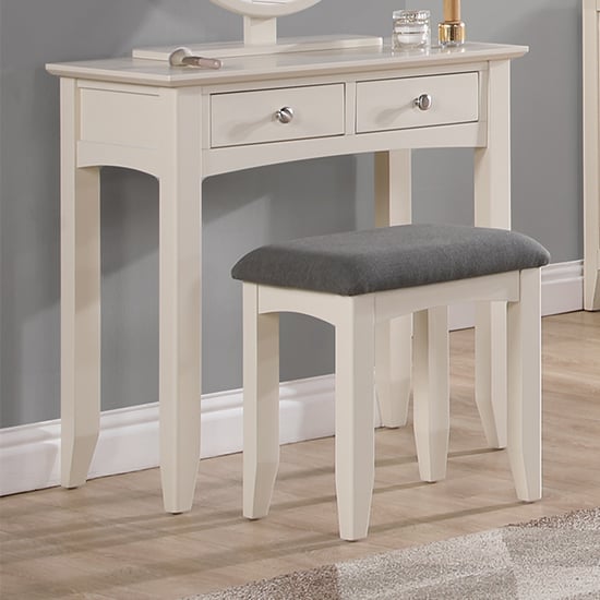 Product photograph of Lenox Wooden Dressing Table With Stool In Ivory from Furniture in Fashion