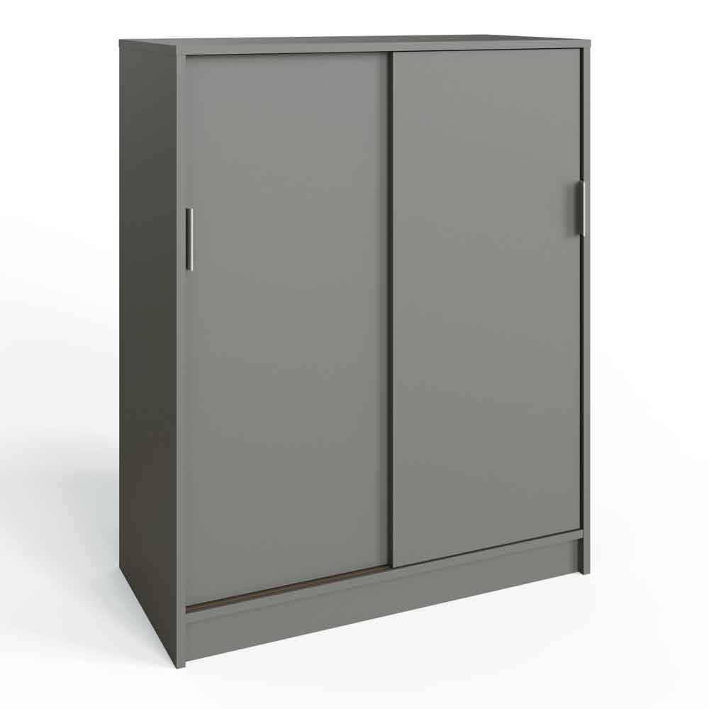 Lenox Wooden Shoe Storage Cabinet with 2 Doors in Grey