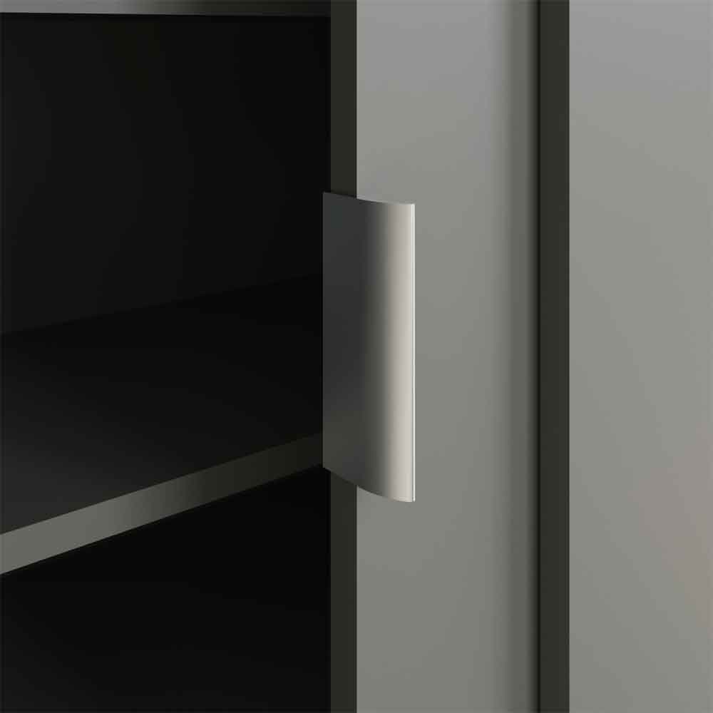 Lenox Wooden Shoe Storage Cabinet with 2 Doors in Grey