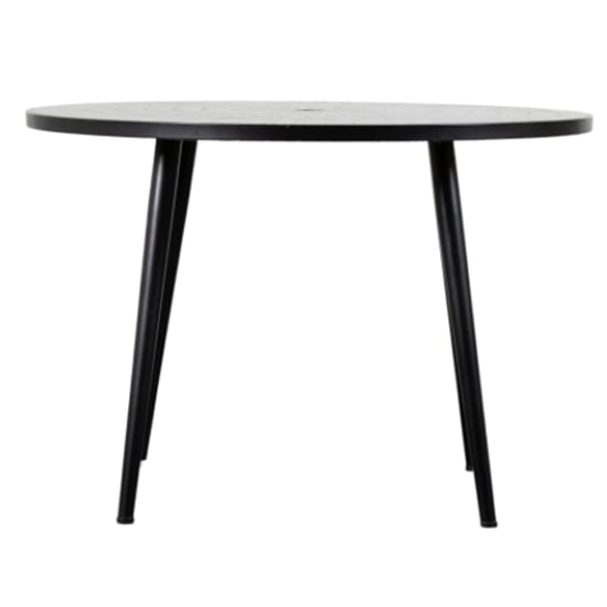 Lenoxa Round Outdoor Mosaic Wooden Dining Table In Charcoal_1