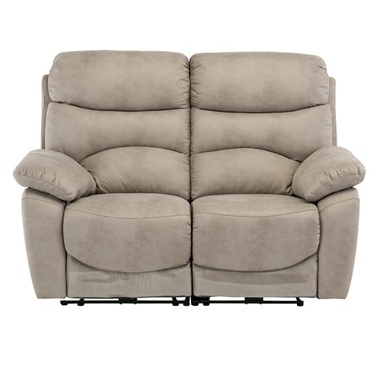 Leo Fabric Electric Recliner 2 Seater Sofa In Natural