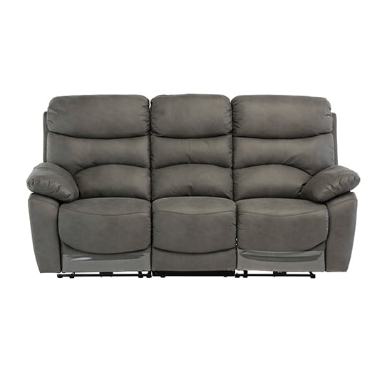 Read more about Leo fabric electric recliner 3 seater sofa in grey
