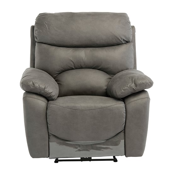 Leo Fabric Electric Recliner Armchair In Grey