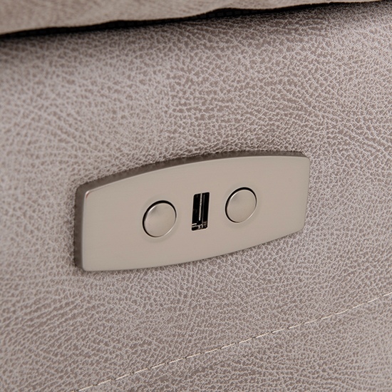 Leo Fabric Electric Recliner Armchair In Natural