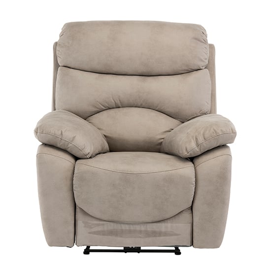 Leo Fabric Electric Recliner Armchair In Natural