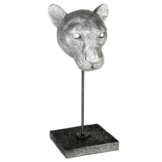Product photograph of Leo Poly Design Sculpture In Antique Silver And Anthracite from Furniture in Fashion