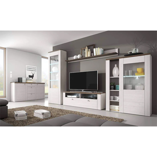 Leon Wooden Display Cabinet With 1 Doors In Sibiu Larche Oak