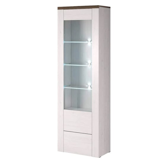 Read more about Leon wooden display cabinet tall with 1 doors in sibiu oak