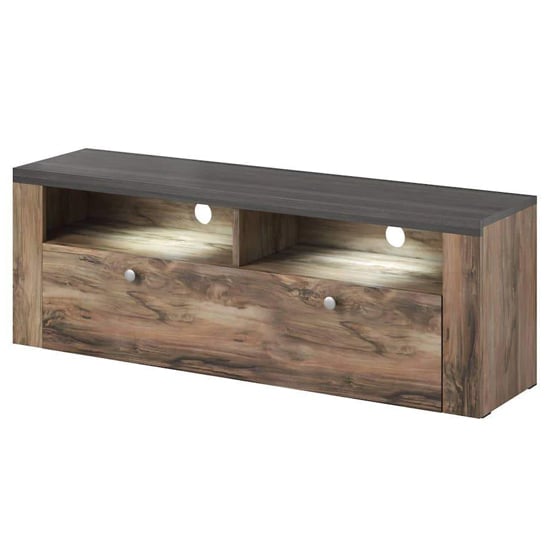 Product photograph of Leon Wooden Tv Stand With 1 Door In Satin Oak from Furniture in Fashion