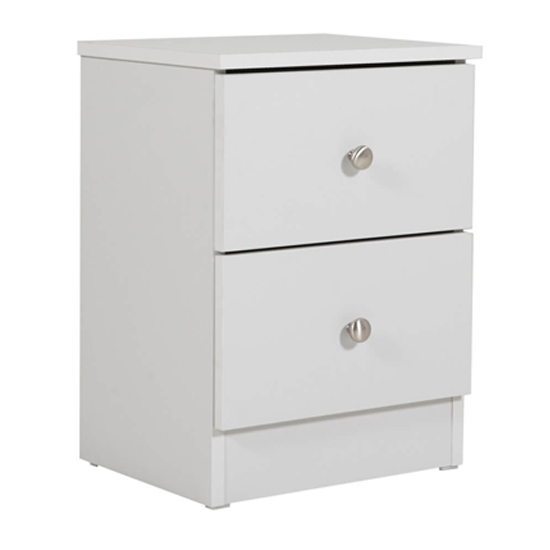 Leon Wooden Bedside Cabinet With 2 Drawers In Light Grey