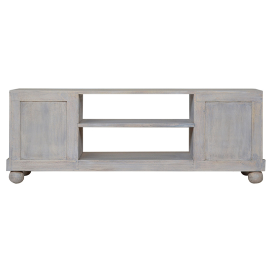 Leonardo Wooden TV Stand In Acid Wash And Brass Inlay_4