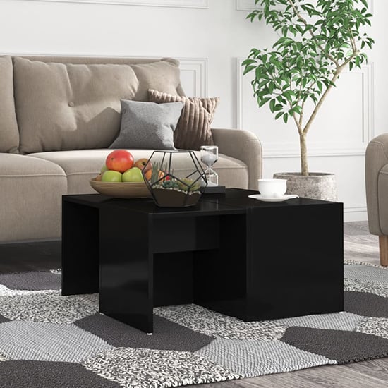 Photo of Leonia square high gloss coffee tables in black