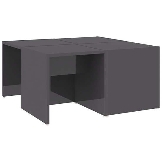 Leonia Square High Gloss Coffee Tables In Grey