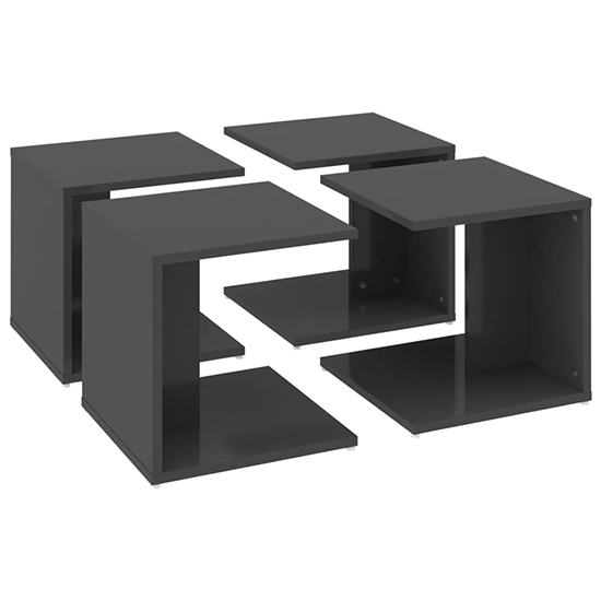 Leonia Square High Gloss Coffee Tables In Grey