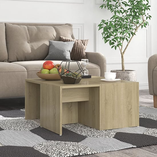 Read more about Leonia square wooden coffee tables in sonoma oak