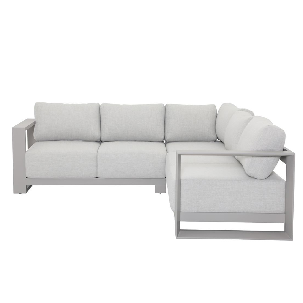 Leonidas Aluminium Garden Corner Sofa With Cushion In Taupe