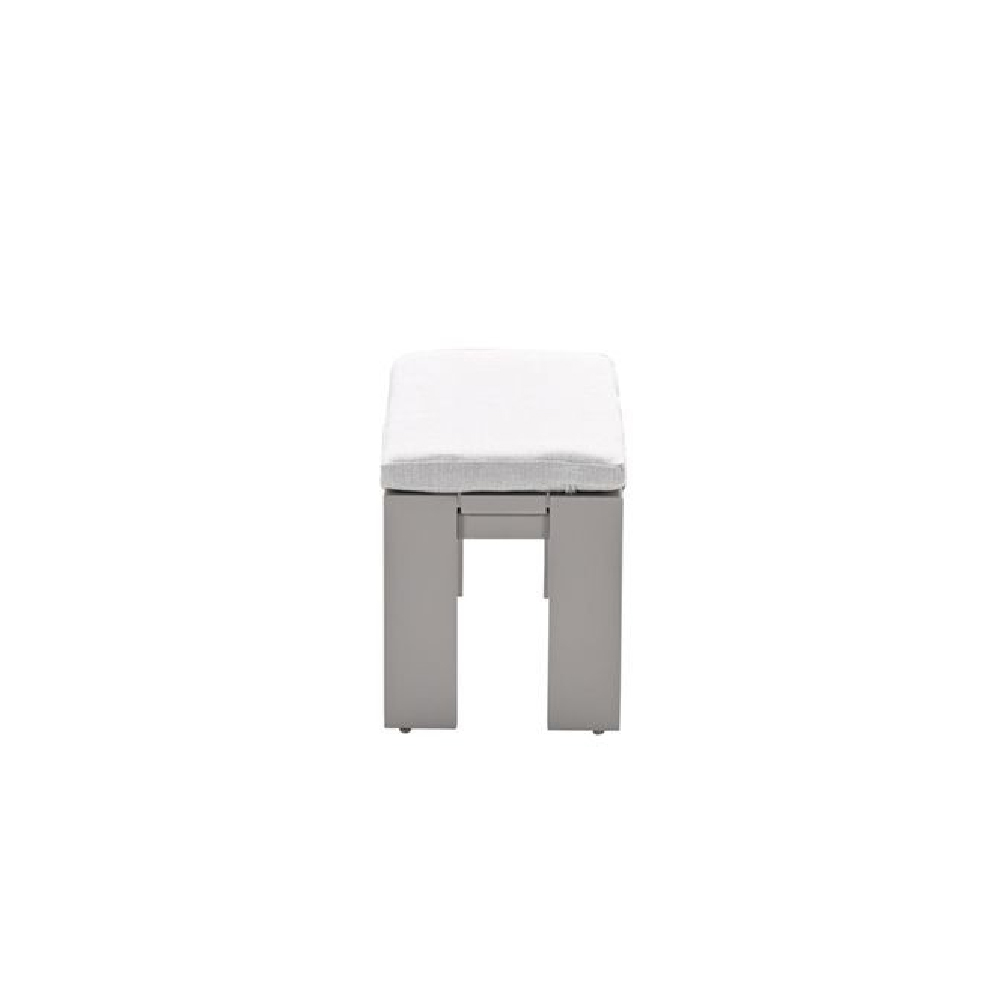 Leonidas Aluminium Garden Seating Bench With Cushion In Taupe