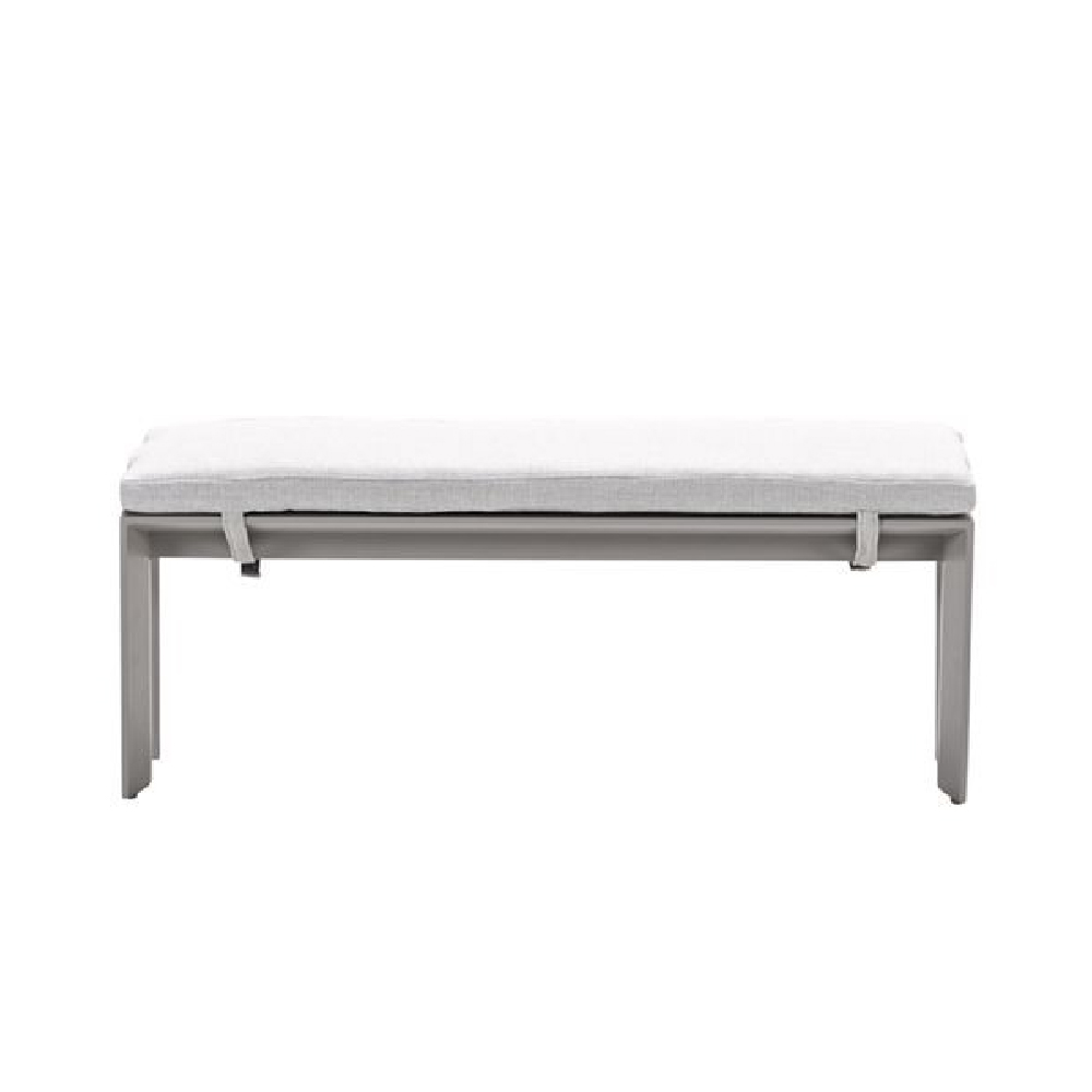 Leonidas Aluminium Garden Seating Bench With Cushion In Taupe