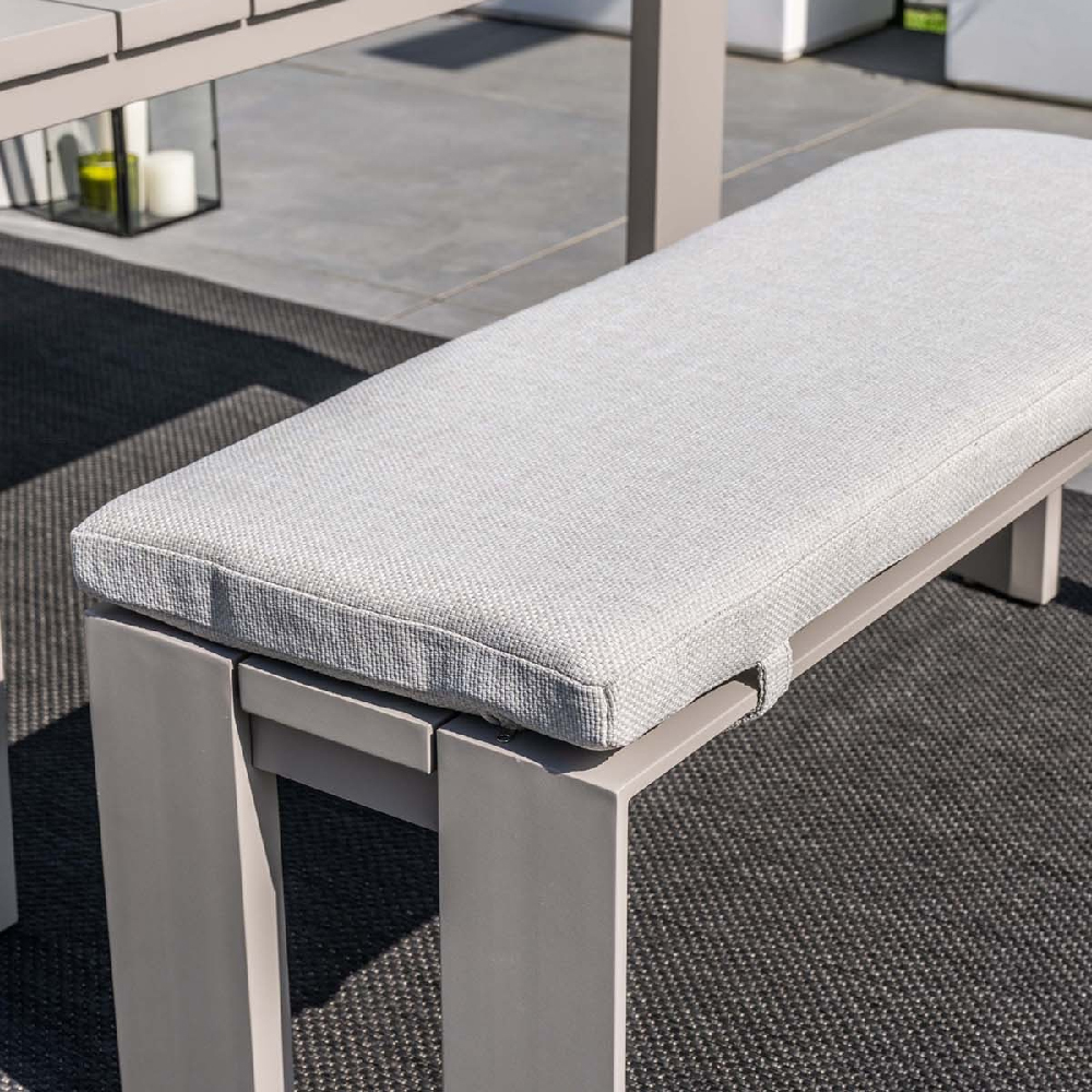 Leonidas Aluminium Garden Seating Bench With Cushion In Taupe