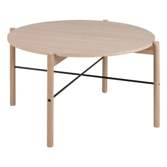 Product photograph of Lepato Round Wooden Coffee Table In Oak from Furniture in Fashion
