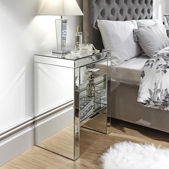 Photo of Veniton bedside cabinet in clear with 1 drawer