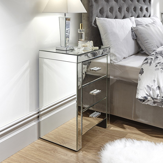Photo of Veniton bedside cabinet in clear with 3 drawers