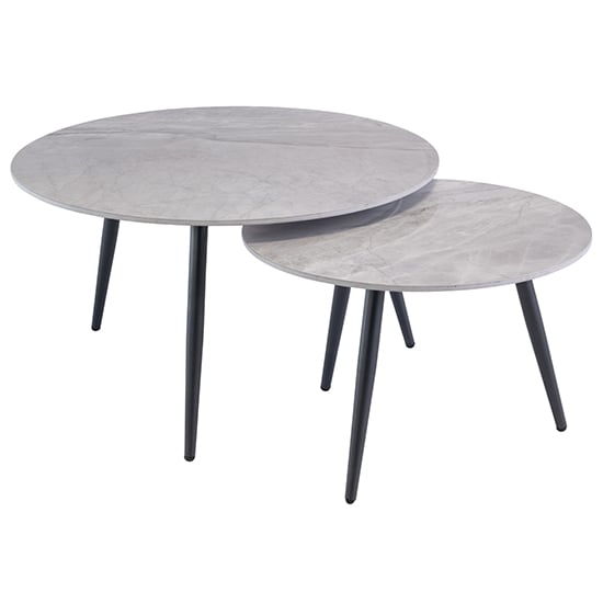 Read more about Lerato round set of 2 marble coffee tables in rebecca grey