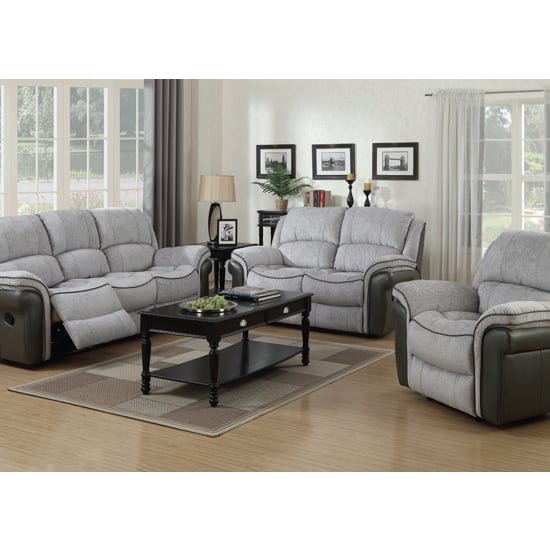 Read more about Lerna fusion 3 seater sofa and 2 armchairs suite in grey