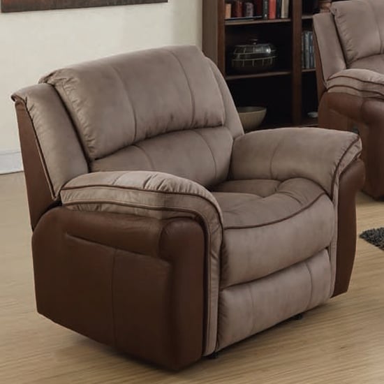 Read more about Lerna fusion lounge chaise armchair in taupe and tan