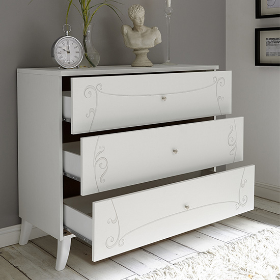 Lerso Wooden Chest Of Drawers In Serigraphed White_2