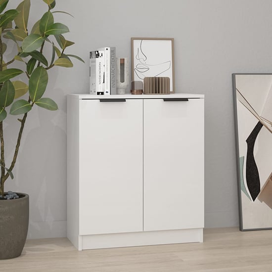 Leslie High Gloss Sideboard With 2 Doors In White