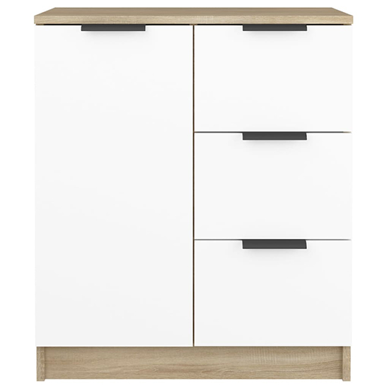 Leslie Sideboard With 1 Door 3 Drawers In White Sonoma Oak_4