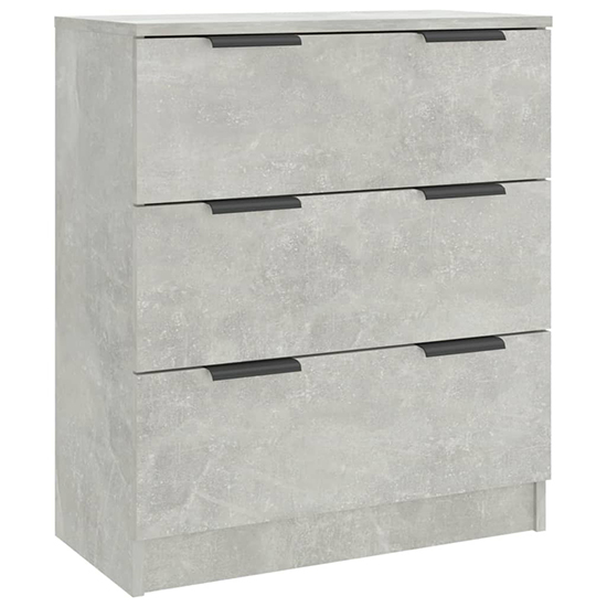 Leslie Wooden Chest Of 3 Drawers In Concrete Effect
