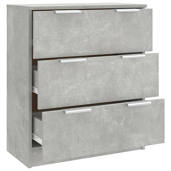 Leslie Wooden Chest Of 3 Drawers In Concrete Effect