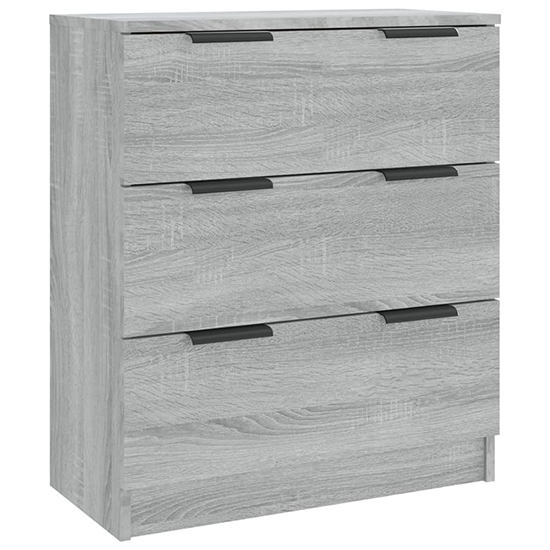 Leslie Wooden Chest Of 3 Drawers In Grey Sonoma Oak