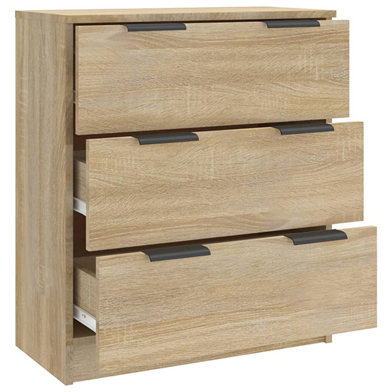 Leslie Wooden Chest Of 3 Drawers In Sonoma Oak