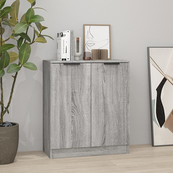 leslie wooden sideboard with 2 doors in grey sonoma oak