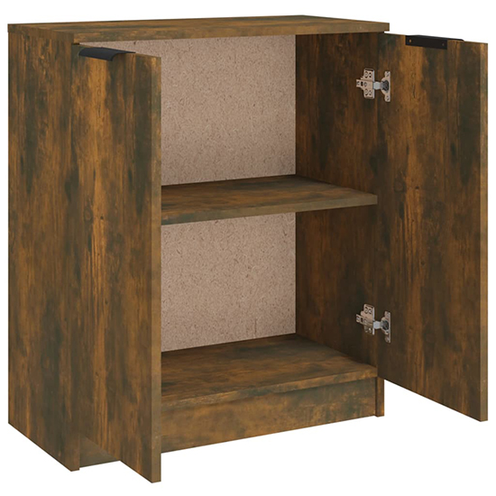 Leslie Wooden Sideboard With 2 Doors In Smoked Oak