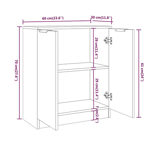 Leslie Wooden Sideboard With 2 Doors In White